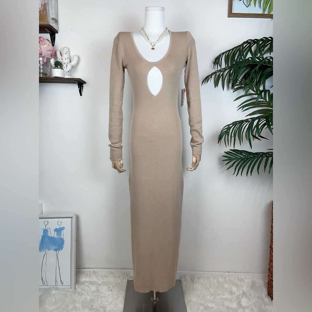 Elegant Tan Maxi Dress